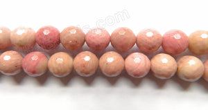 Light Rhodonite  -  128 Faceted Round  16"