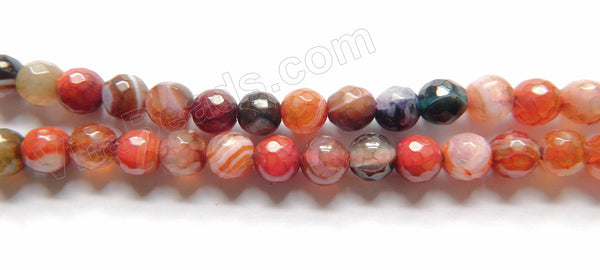 Red Mixed Fire Agate  -  Faceted Round 15"