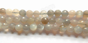 Mixed Grey Moonstone  -  Faceted Round 16"