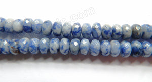 Blue Spot Stone  -  Faceted Rondels  16"    5 x 8 mm