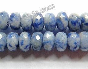 Blue Spot Stone  -  Faceted Rondels  16"    5 x 8 mm