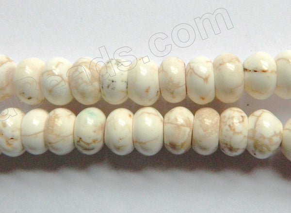 Ivory Crack Turquoise  -  Smooth Rondel  16"