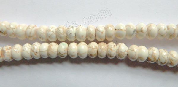 Ivory Crack Turquoise  -  Smooth Rondel  16"