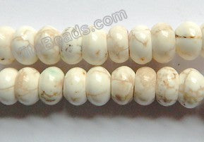 Ivory Crack Turquoise  -  Smooth Rondel  16"