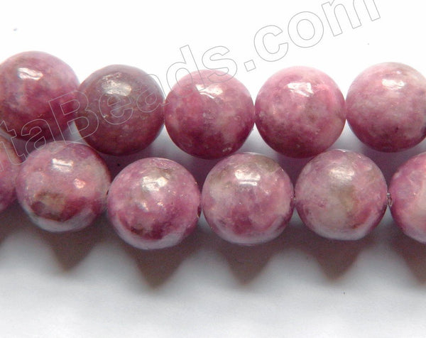Chinese Pink Tourmaline  -  Smooth Round Beads 16"