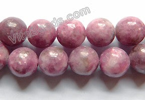 Chinese Pink Tourmaline  -  Smooth Round Beads 16"