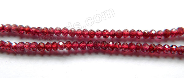 Garnet AA  -  Small Faceted Rondel  15"    2.5x2mm