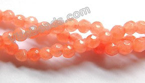 Orange Jade  -  Small Faceted Round  15"    3mm