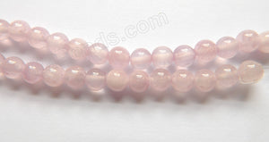 Light Pink Semi Transparent Jade  -  Smooth Round Beads  16"