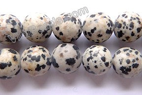 Frosted Dalmatian Jasper  -  Smooth Round  16"
