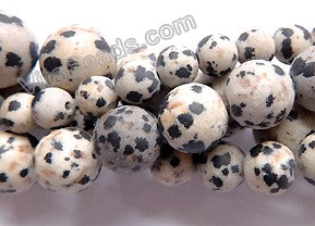 Frosted Dalmatian Jasper  -  Smooth Round  16"