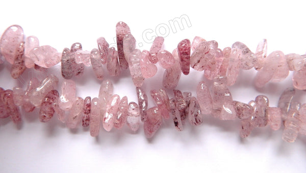 Strawberry Quartz  -  Smooth Sticks 16"     12 - 20 mm