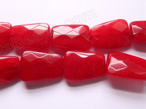 Dark Red Malay Jade  -  Faceted Ladders  16"