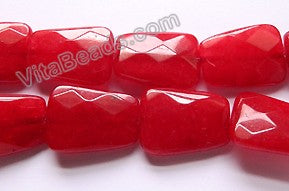 Dark Red Malay Jade  -  Faceted Ladders  16"