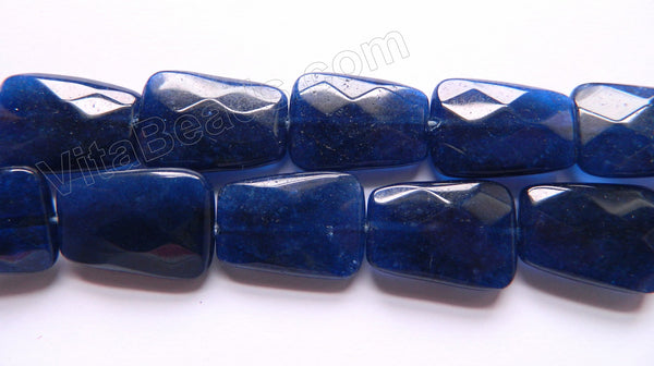 Dark Lapis Malay Jade  -  Faceted Ladders  16"