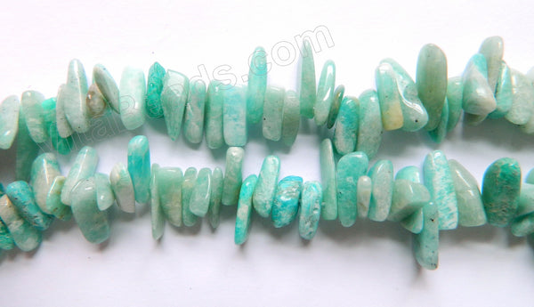 Light Russian Amazonite  -  Smooth Sticks 15"     15 - 25 mm