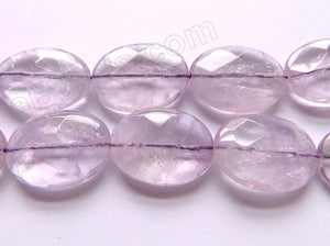 Clear Amethyst Quartz A  -  Faceted Ovals  16"