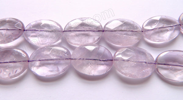 Clear Amethyst Quartz A  -  Faceted Ovals  16"
