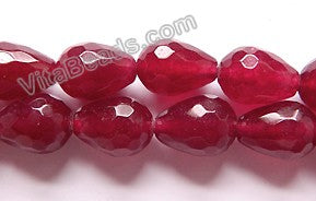 Dark Red Win. Jade  -  Faceted Drops  16"