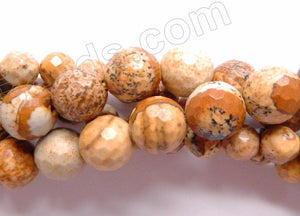 Picture Jasper AA  -  Faceted Round  16"