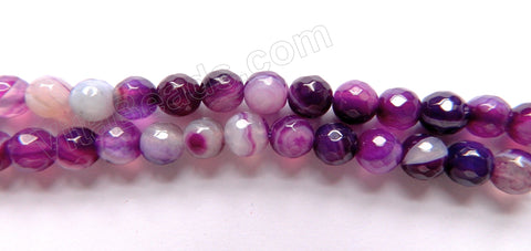 Purple Sardonix Agate w/ Lines  -  Faceted Round  15"