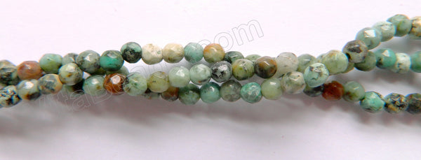 Africa Turquoise A   -  Small Faceted Round  15"