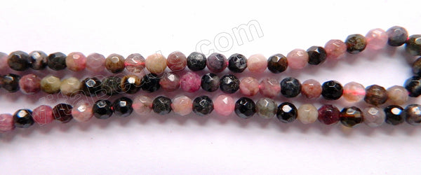 Tourmaline Natural A  -  Small Faceted Round  15"    4mm