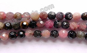 Tourmaline Natural A  -  Small Faceted Round  15"    4mm