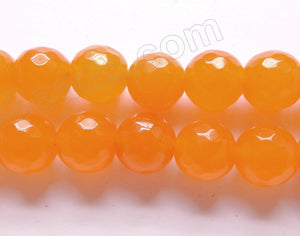 Orange Yellow Jade  -  Faceted Round  16"