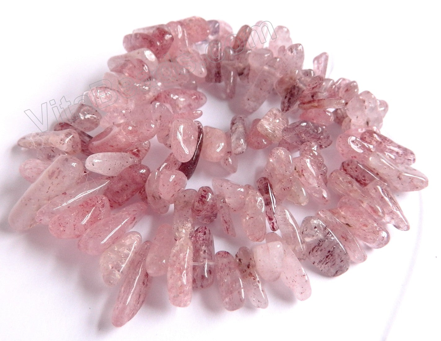 Strawberry Quartz  -  Smooth Sticks 16"     12 - 20 mm