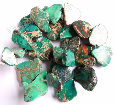 Emerald Green Impression Jasper  -  Graduated Top-drilled Slabs  16"