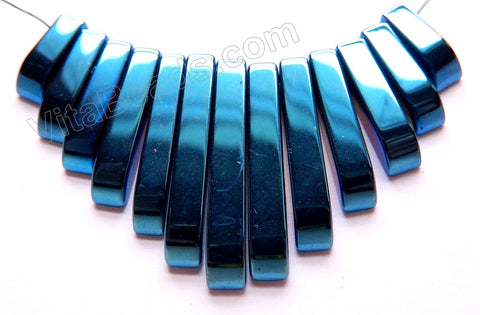 Blue Plated Hematite Graduated 13 pc Pendant Set