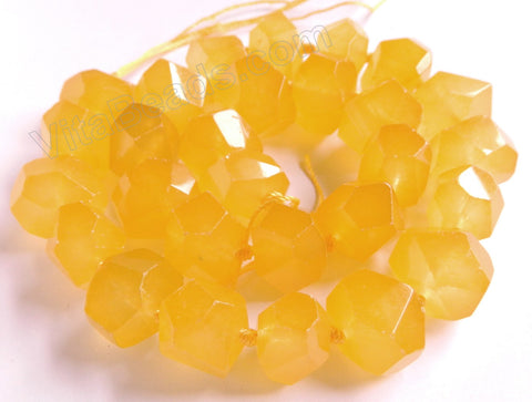 Yellow Jade  -  Machine Cut Center Drilled Nuggets 16"    13 x 16 x 12 mm