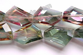 Mystic Fluorite Crystal Qtz  -  Irregular Faceted Flat  11"