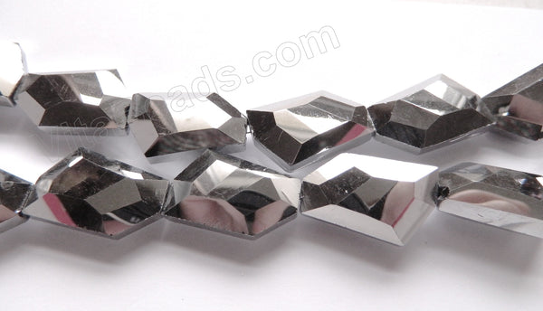 Silvery Crystal Qtz  -  Irregular Faceted Flat  11"