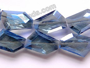 Mystic London Blue Coated Crystal Qtz  -  Irregular Faceted Flat  11"