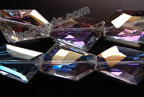 AB Coated Crystal Qtz  -  Irregular Faceted Flat  11"
