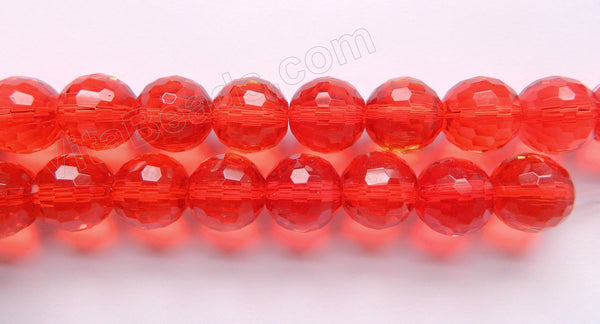 Xmas Red Crystal  -  Faceted Round  14"