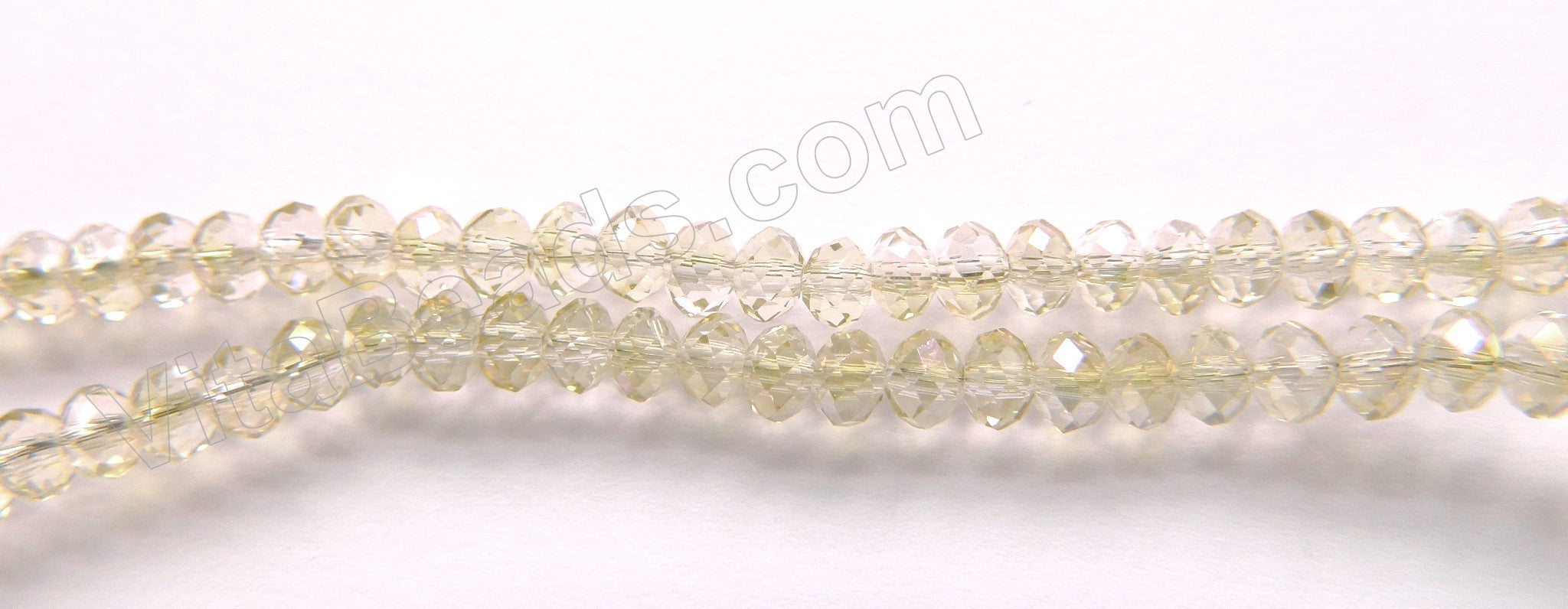 Mystic Light Lemon Crystal  -  Small Faceted Rondel  18"     4 x 3 mm