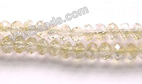 Mystic Light Lemon Crystal  -  Small Faceted Rondel  18"     4 x 3 mm