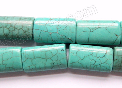 Cracked Chinese Turquoise  -  Puff Thin Tubes 16"