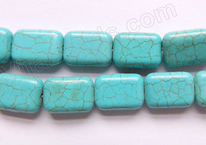 Cracked Blue Chinese Turquoise  -  Puff Rectangles  16"