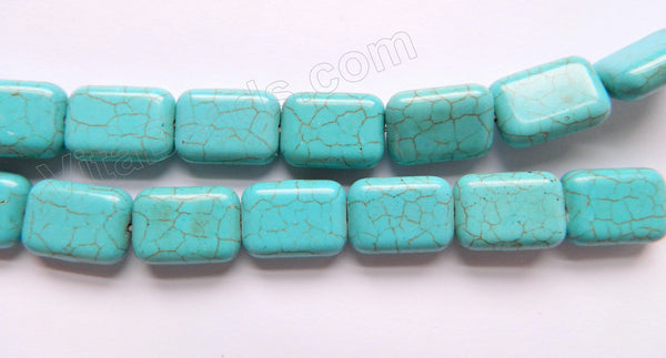 Cracked Blue Chinese Turquoise  -  Puff Rectangles  16"