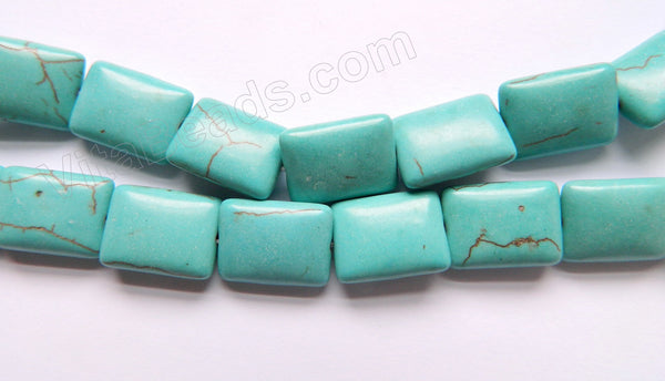 Cracked Chinese Turquoise  -  Puff Rectangles  16"