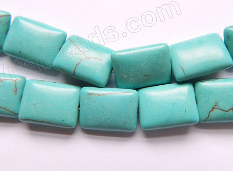 Cracked Chinese Turquoise  -  Puff Rectangles  16"