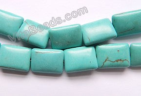 Cracked Chinese Turquoise  -  Puff Rectangles  16"