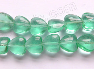 Light Apple Green Crystal  -  Smooth Heart  13"
