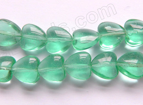 Light Apple Green Crystal  -  Smooth Heart  13"