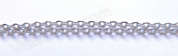 Platinum Plated Brass Small Oval Loop Chain 18"