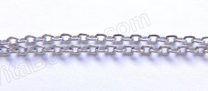 Platinum Plated Brass Small Oval Loop Chain 18"